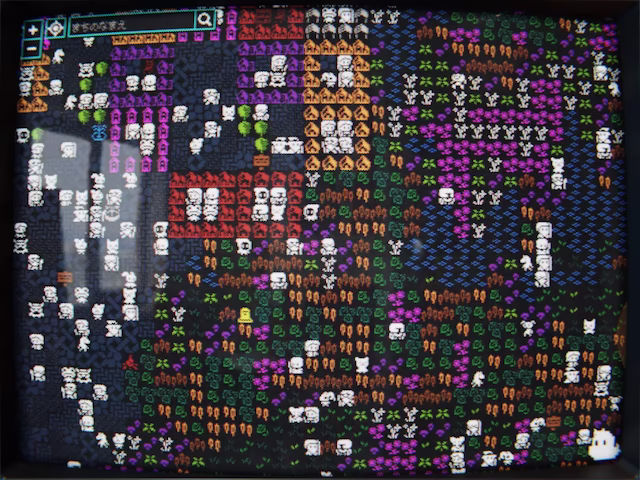 じぱんぐライクの画面：町と人々の様子