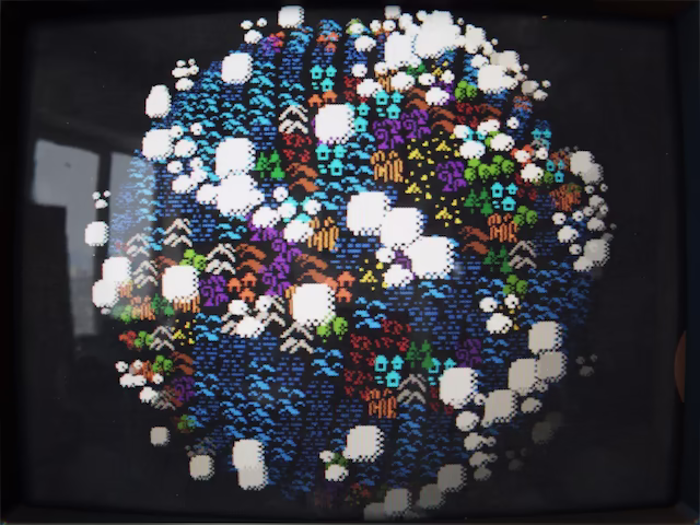 じぱんぐライクの画面：タイルセットで作られた惑星