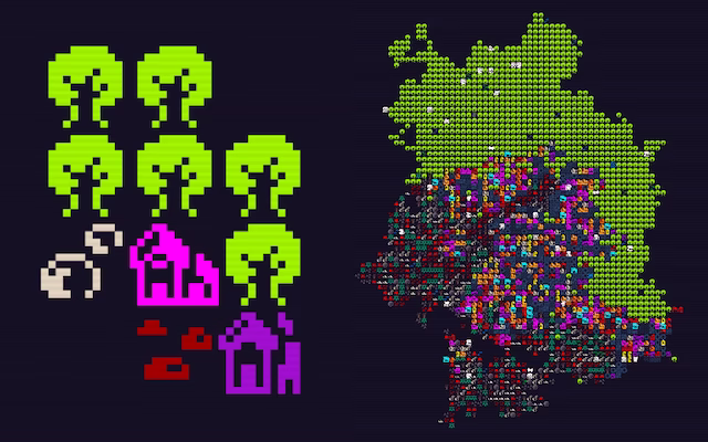 4次相当メッシュそのままの図と、プロシージャル生成で詳細レベルを上げた図