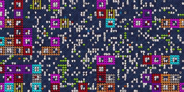 町に人間がたくさんいる様子